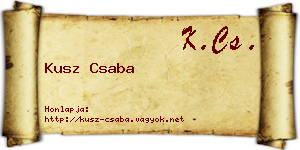 Kusz Csaba névjegykártya